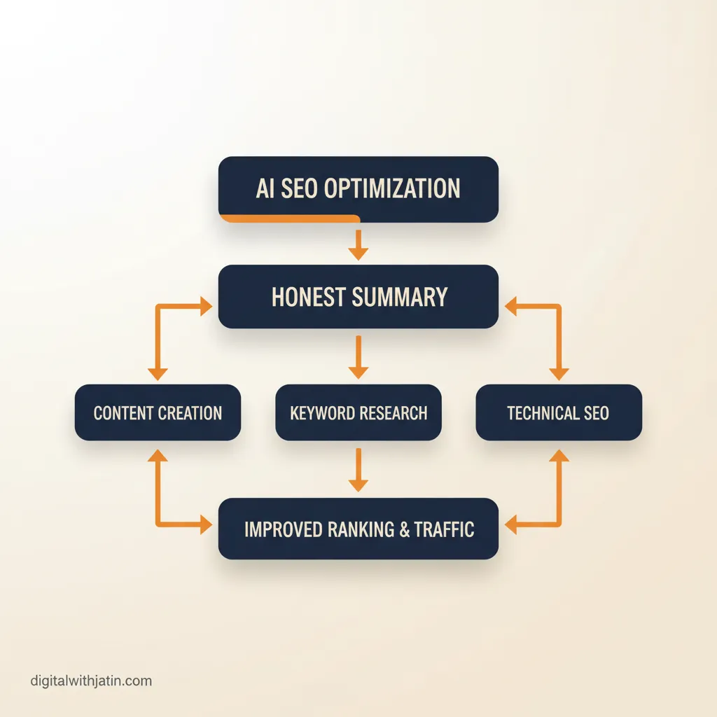 Diagram illustrating the honest summary for how can ai help with seo optimization